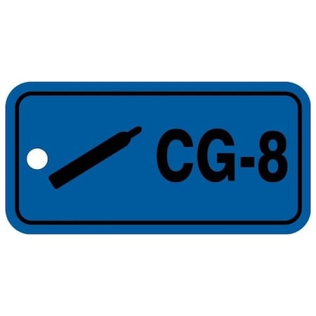 Accuform Energy Source ID Tag, CG-8 Compressed Gas, 1.5in x 3in, Adhesive Dura-Poly, 5PK TDJ708XVM